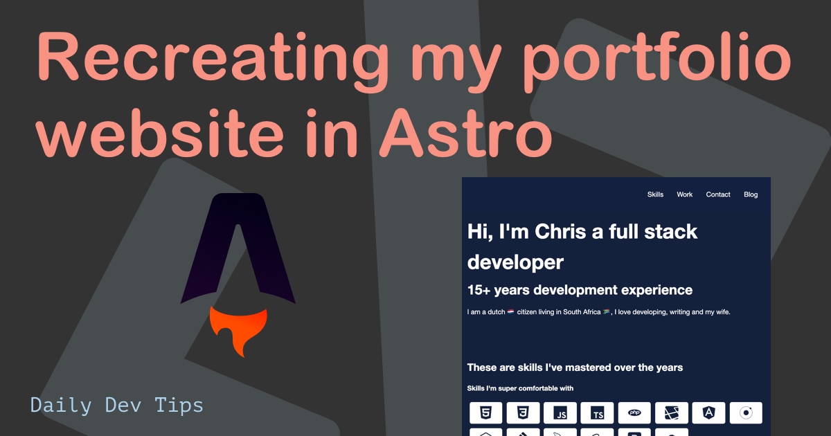 Recreating my portfolio website in Astro